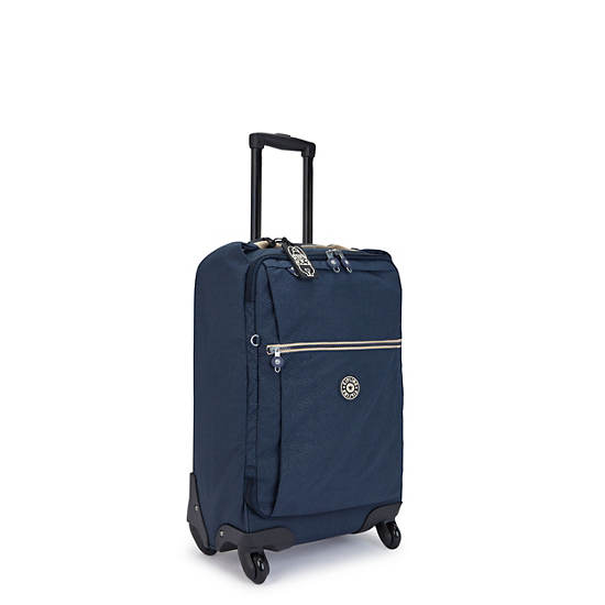 Kipling Darcey Small Printed Carry-On Rolling Koffers Blauw | BE 1741NW